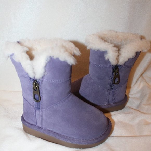 NIB‎ UGG KOOLABURRA TODDLER GIRL'S SUEDE FUR WINTER BOOTS PURPLE - Picture 2 of 6
